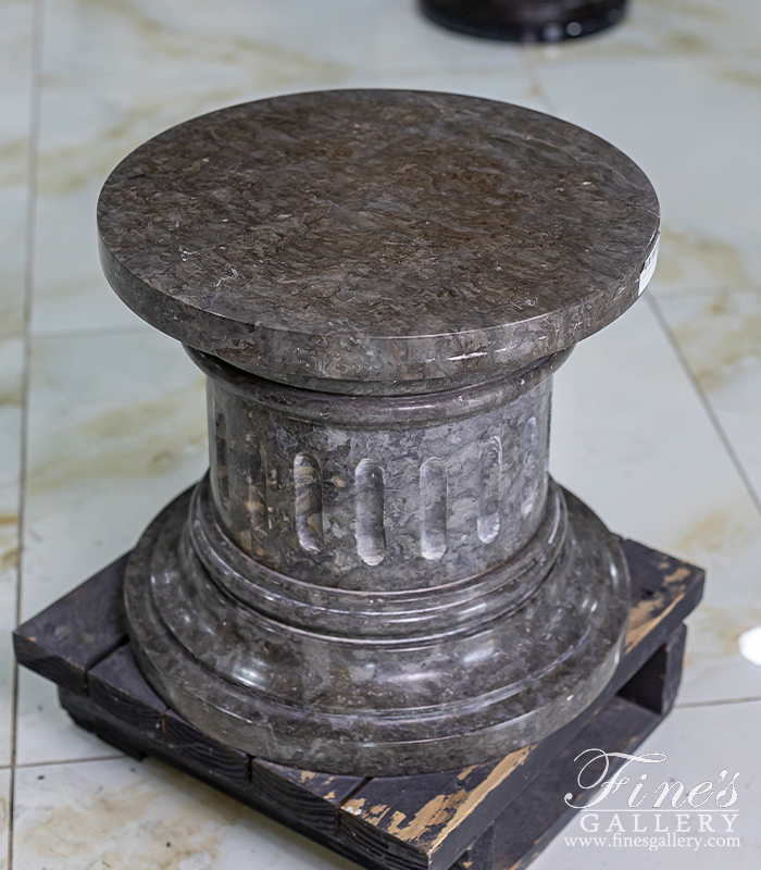 Marble Bases  - Short Black Marble Column Base - MBS-055